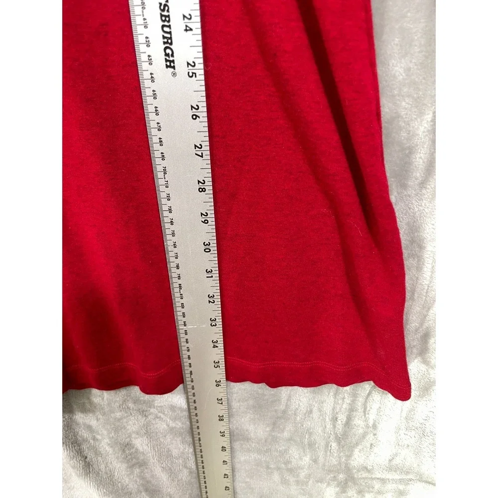 Bryn Walker Size L Red Asymmetrical Hem Stretch Tunic‎ Dress Siro Rayon